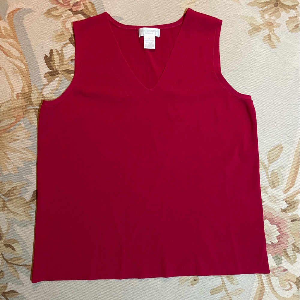 Worthington Vivid Red Tank Top/ sleeveless sweater